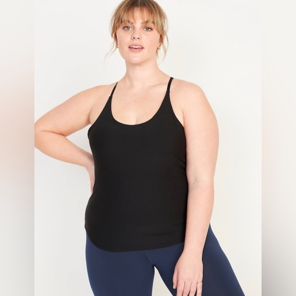 NWT! Black PowerLite LYCRA® ADAPTIV Racerback Shelf-Bra Tank Top - Large 🤎 - Picture 8 of 11